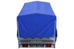Auto Anhänger 230×125 Garden Trailer 230 KIPP Unitrailer 750 kg mit Stützrad, blauer Hochplane und Hochspriegel – Bild 7